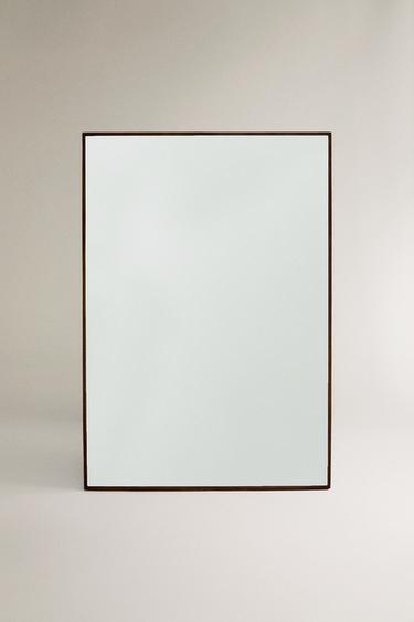 Zara WOODEN WALL MIRROR - Light beige