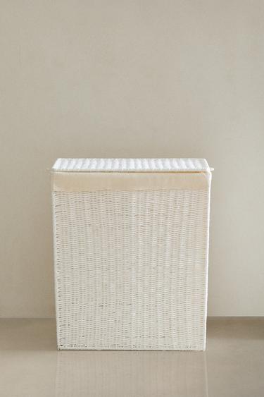 CESTO DE ROUPA COM DOIS COMPARTIMENTOS - Branco da Zara