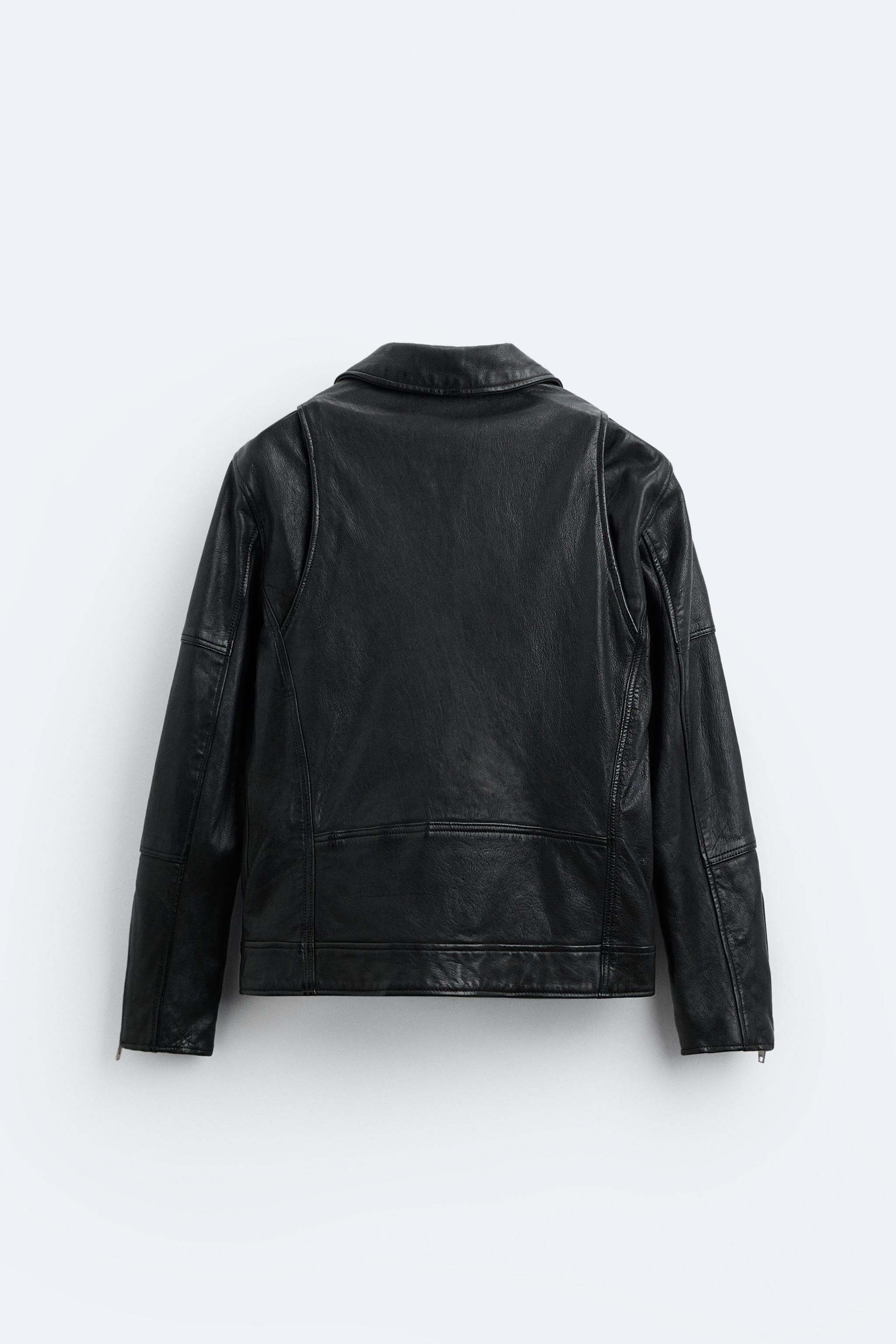 Zara basic cheap outerwear leather jacket