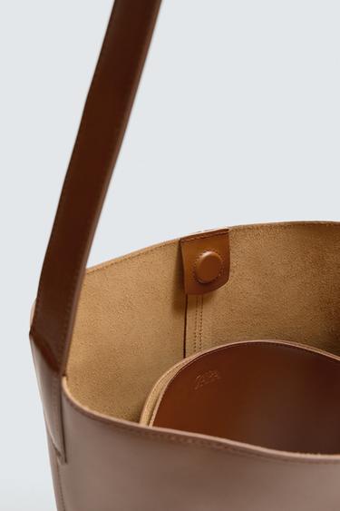 SAC SHOPPER EN CUIR ÉDITION LIMITÉE - Marron de Zara - Image 6