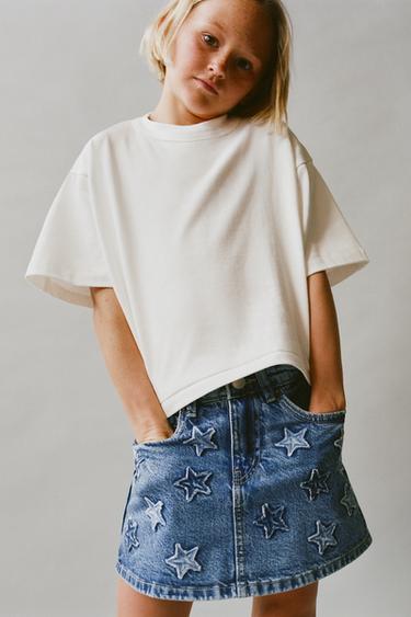 SHORT-SAIA DENIM COM ESTRELAS - Azul da Zara
