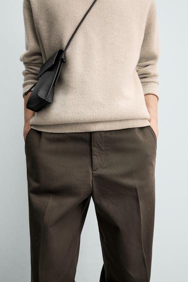 ORIGINS TWILL CHINO TROUSERS - Brown by Zara - Image 4