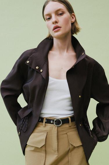 VESTE COL MONTANT TAILLE AJUSTABLE - Marron de Zara - Image 2