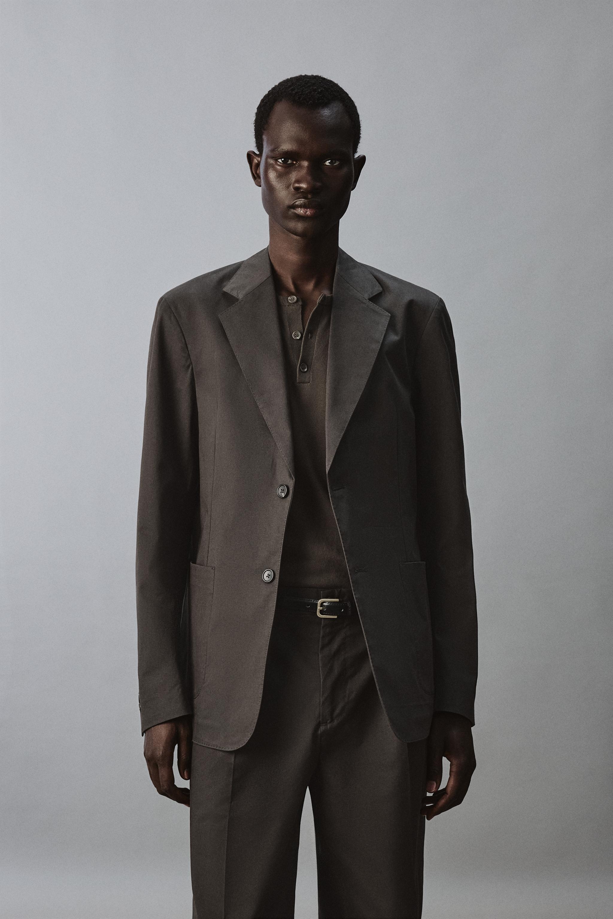 RELAXED FIT COTTON BLEND SUIT JACKET