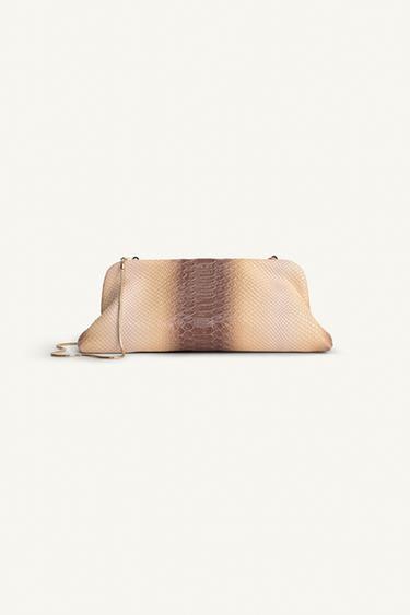 ΔΕΡΜΑΤΙΝΟ POUCH ΑΝΑΓΛΥΦΟ LIMITED EDITION - Κίτρινο του Zara
