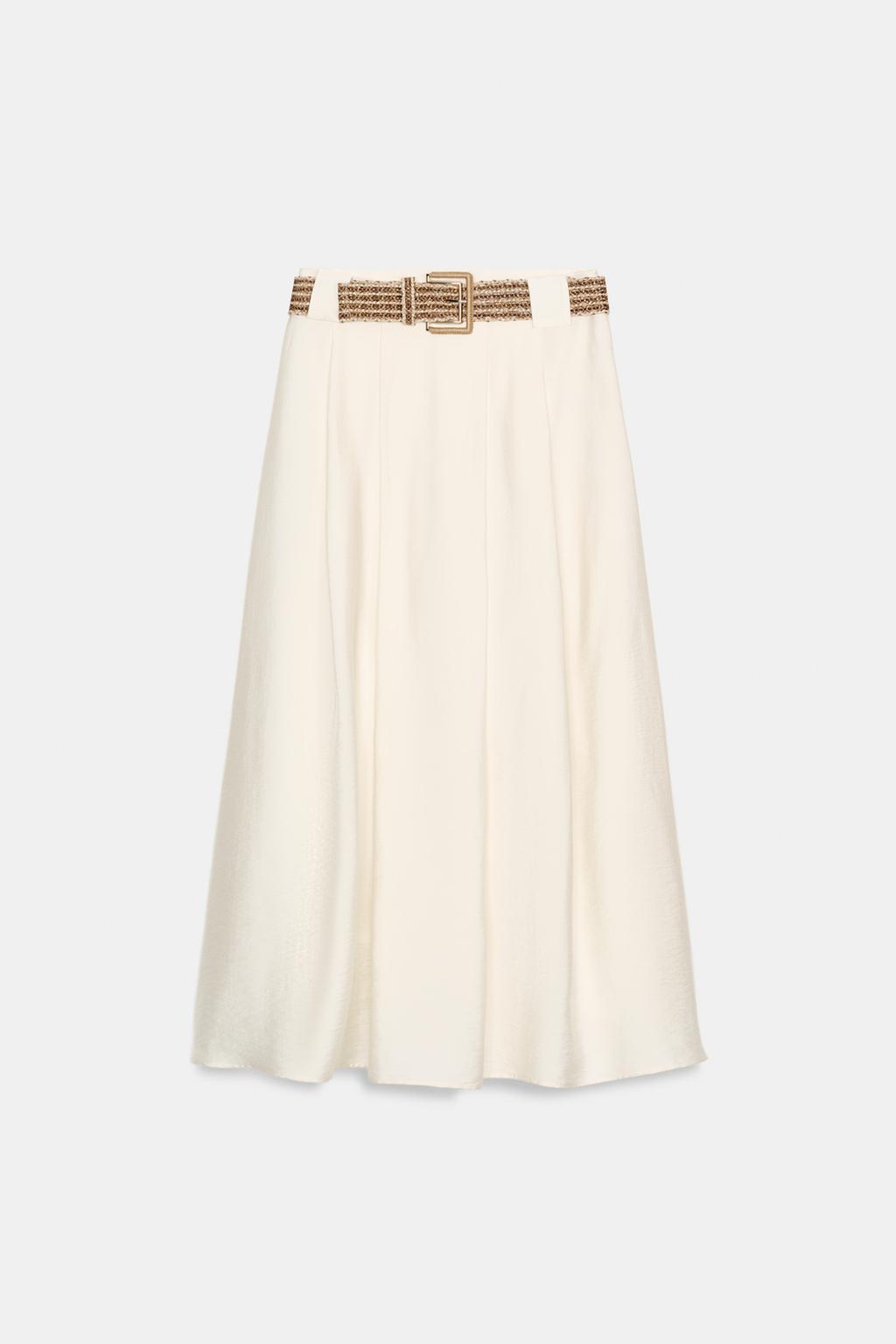 BRAIDED BELT MIDI SKIRT - image 2