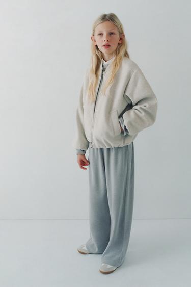 SOFT TOUCH WIDE-LEG TROUSERS - Grey by Zara