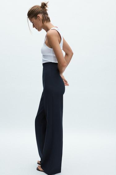 PANTALON TAILLE HAUTE AVEC ZIP ZW COLLECTION - Bleu marine de Zara - Image 2