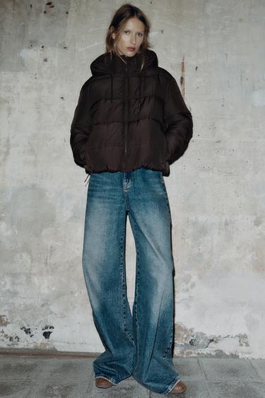 SHORT WATER-REPELLENT WINDPROOF PUFFER ANORAK - Brown by Zara