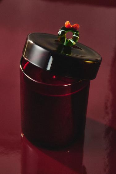 Zara (220 G) GINGERBREAD BOROSILICATE GLASS SCENTED CANDLE - Red