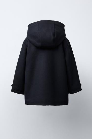 DUFFLE COAT WITH FAUX SHEARLING LINING - Navy blue by Zara - Image 3
