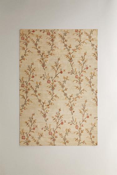 FLORAL JUTE RUG - Light beige by Zara - Image 0