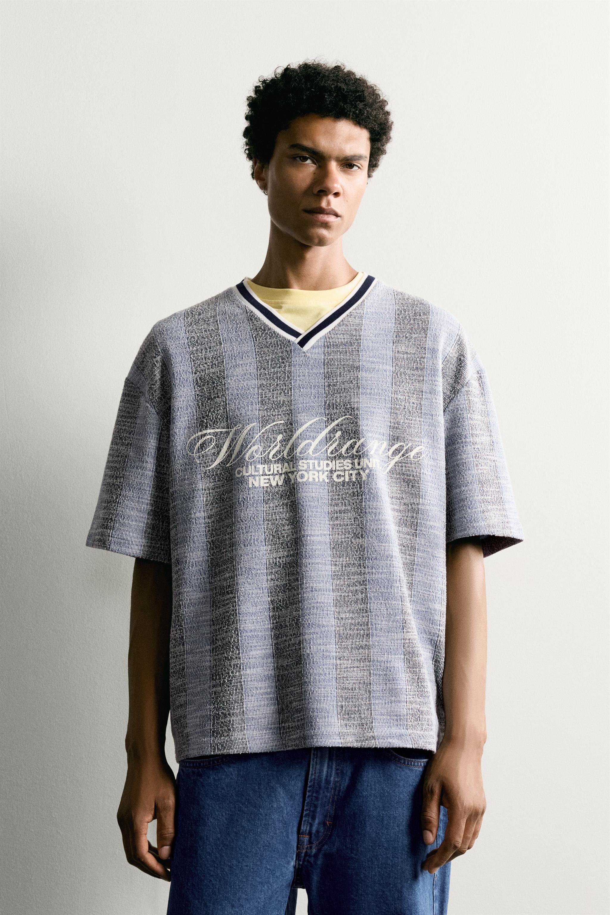 Мужские худи Zara RETRO SOCCER JACQUARD EMBROIDERED SWEATSHIRT — фото 2
