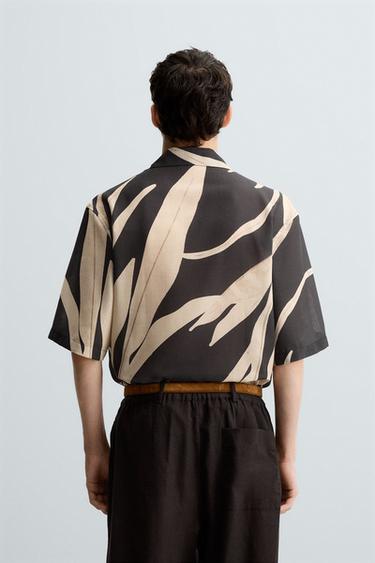 CHEMISE IMPRIMÉE FEUILLES - Noir de Zara - Image 2