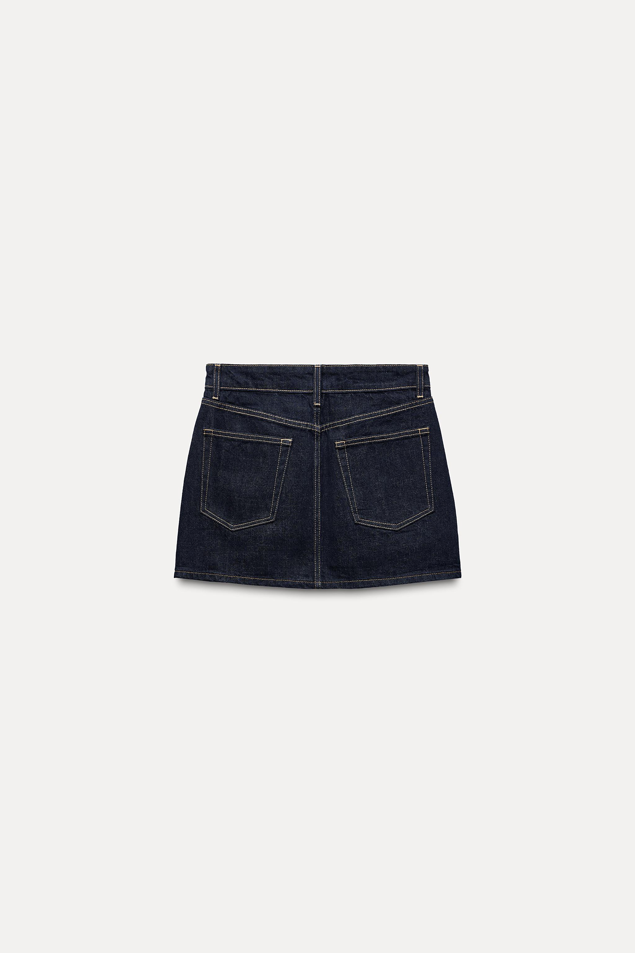 DENIM TRF MINI SKIRT Dark indigo ZARA Spain