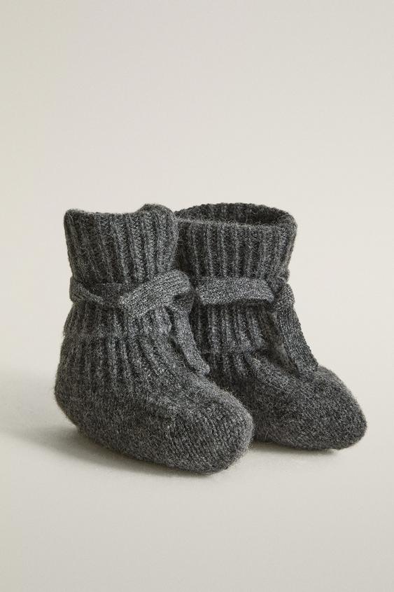 KNIT BOOTIES - Dark grey by Zara - Image 0