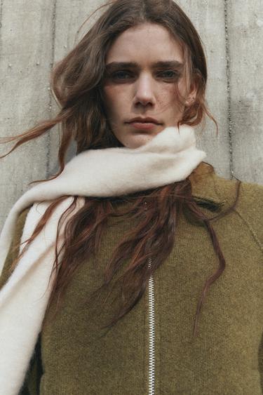 CAZADORA OVERSIZE 100% LANA - Musgo de Zara