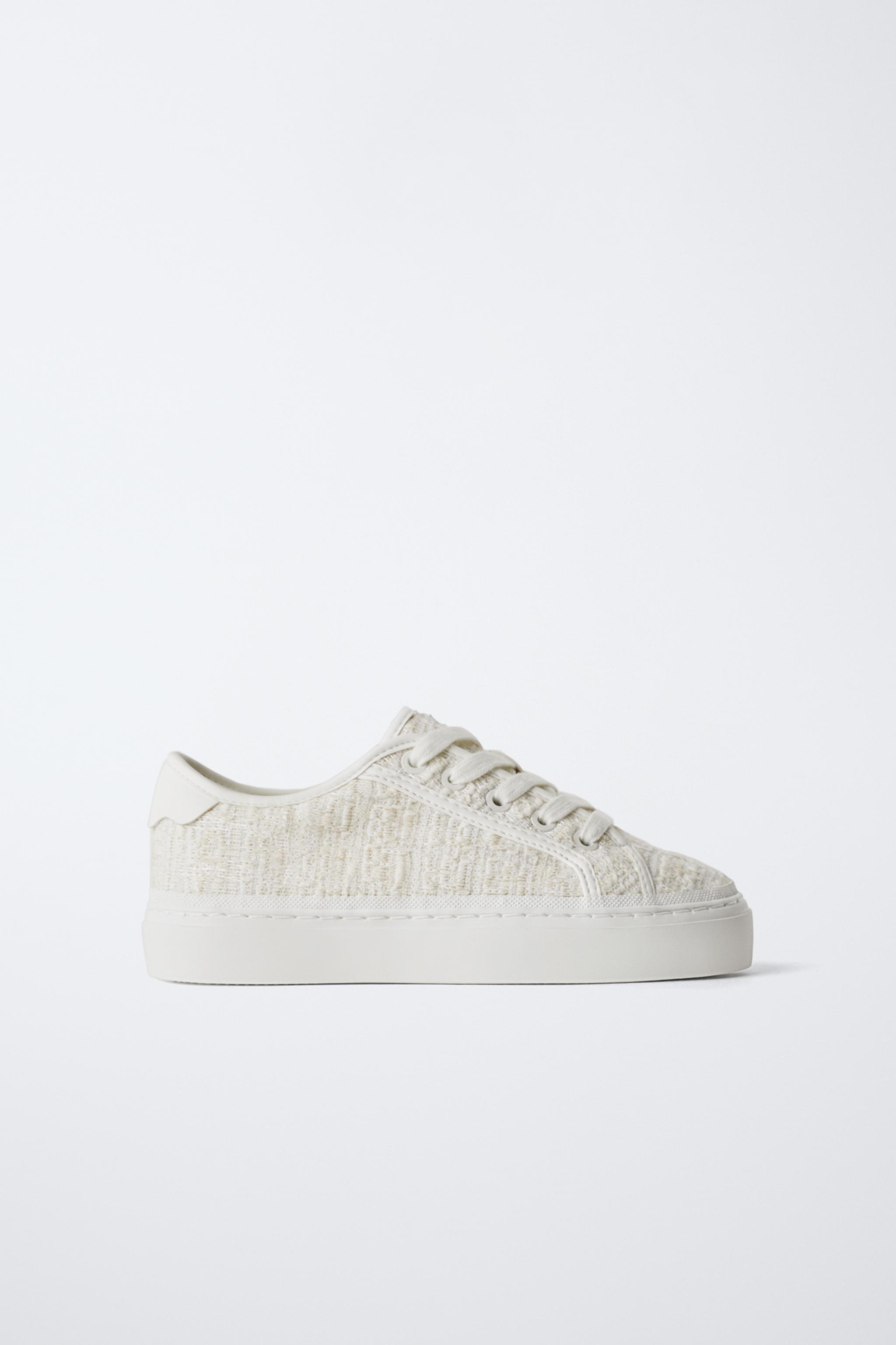 FABRIC SNEAKERS - Off White | ZARA United States