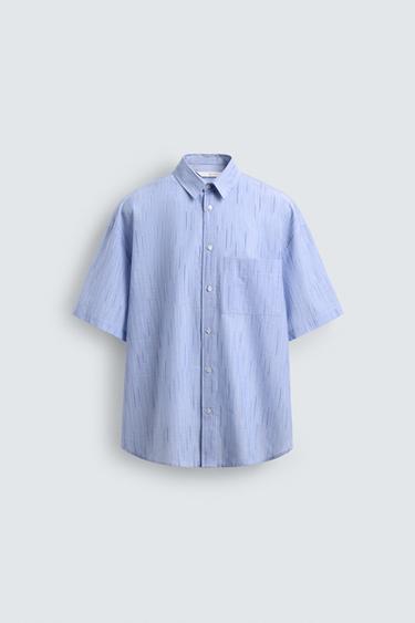 CAMISA RELAXED FIT CONTRASTE - Azul / Blanco de Zara