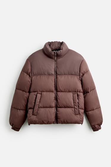 CAZADORA ACOLCHADA COLOR BLOCK - Marrón claro de Zara