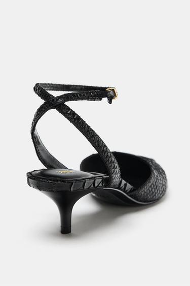 EMBOSSED SLINGBACK SHOES - Black by Zara - Image 5