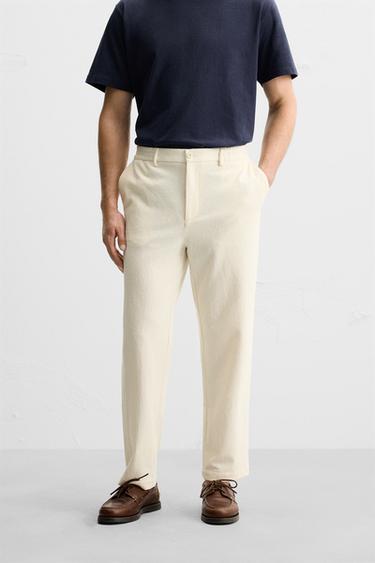 TEXTURED TERRY TROUSERS - Light beige by Zara - Image 1