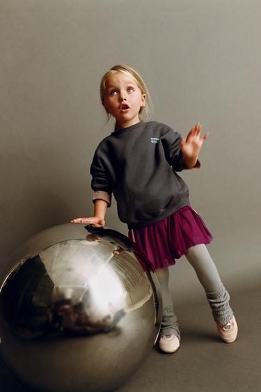 JUPE EN TULLE BANDE LATÉRALE - Bordeaux de Zara - Image 4