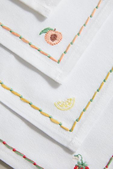 PACK OF FRUIT COCKTAIL NAPKINS (PACK OF 4) - Yellow by Zara - Image 2
