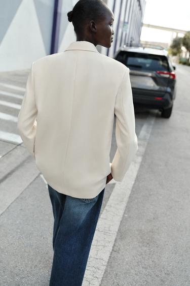 OVERSIZE DOUBLE-BREASTED BLAZER - Oyster-white by Zara - Image 2