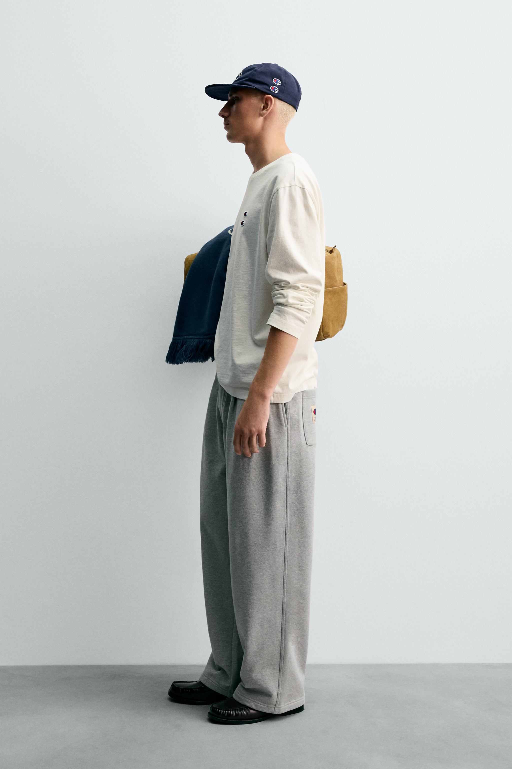 Shop Zara CHAMPION® X ZARA LONG SLEEVE PATCH T-SHIRT at