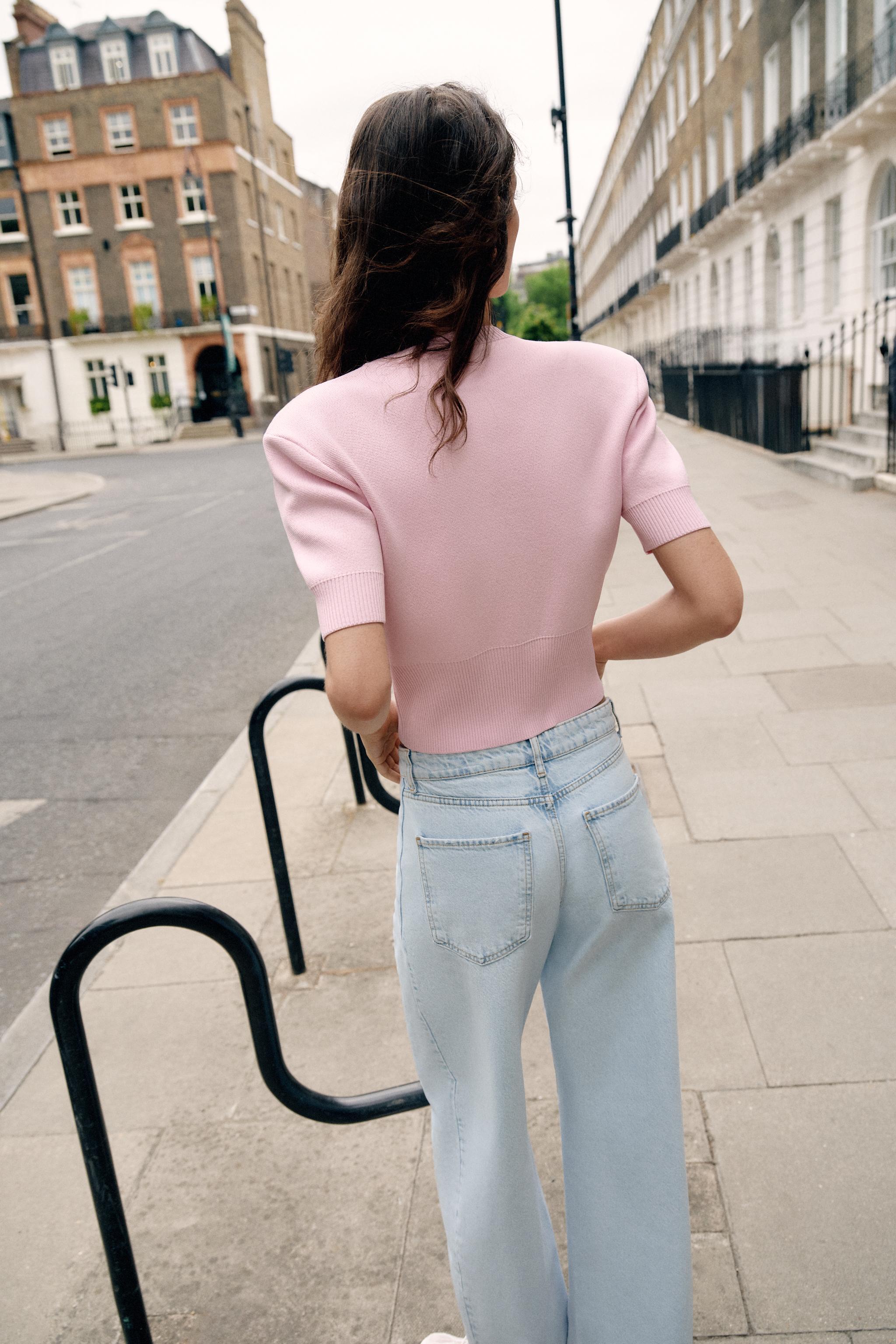 Женские куртки Zara CROPPED SHOULDER PAD JACKET — фото 4