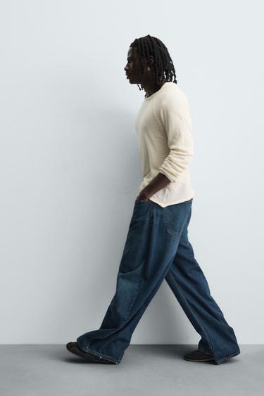 BALLOON FIT JEANS - Dark navy by Zara - Image 5