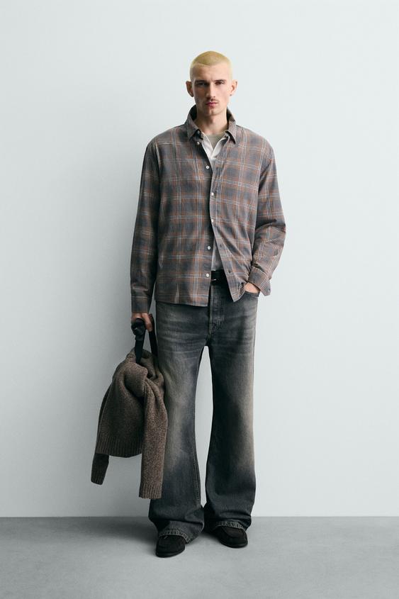 RELAXED FIT PLAID SHIRT