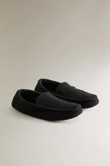 WARM LOAFERS WITH LEATHER SOLE - Khaki Green by Zara - Image 1