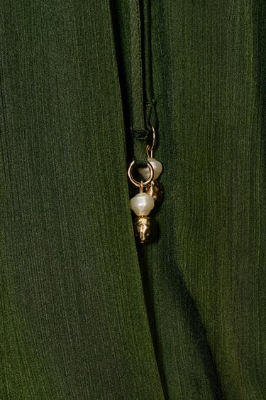 BLOUSE BALLON SATINÉE - Vert olive de Zara - Image 6