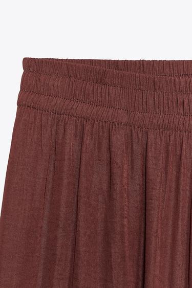 WIDE FLOWING TROUSERS - Terracotta by Zara - Image 4