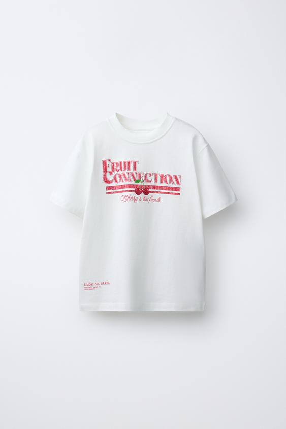 CAMISETA ESTAMPADO FRUTAS - Blanco de Zara - Imagen 0