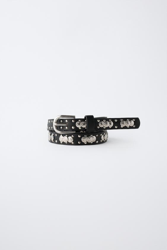 CINTURÓN TACHAS - Negro de Zara - Imagen 0