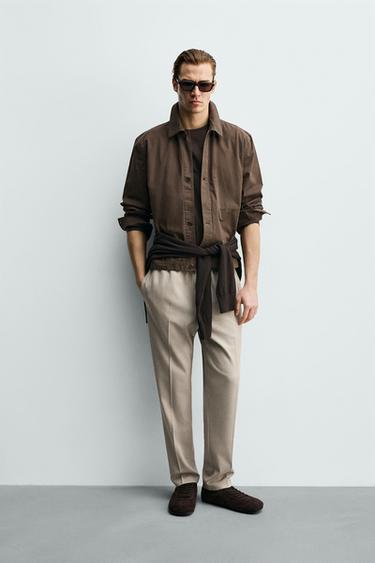 COMFORT JOGGER WAIST TROUSERS - Beige marl by Zara