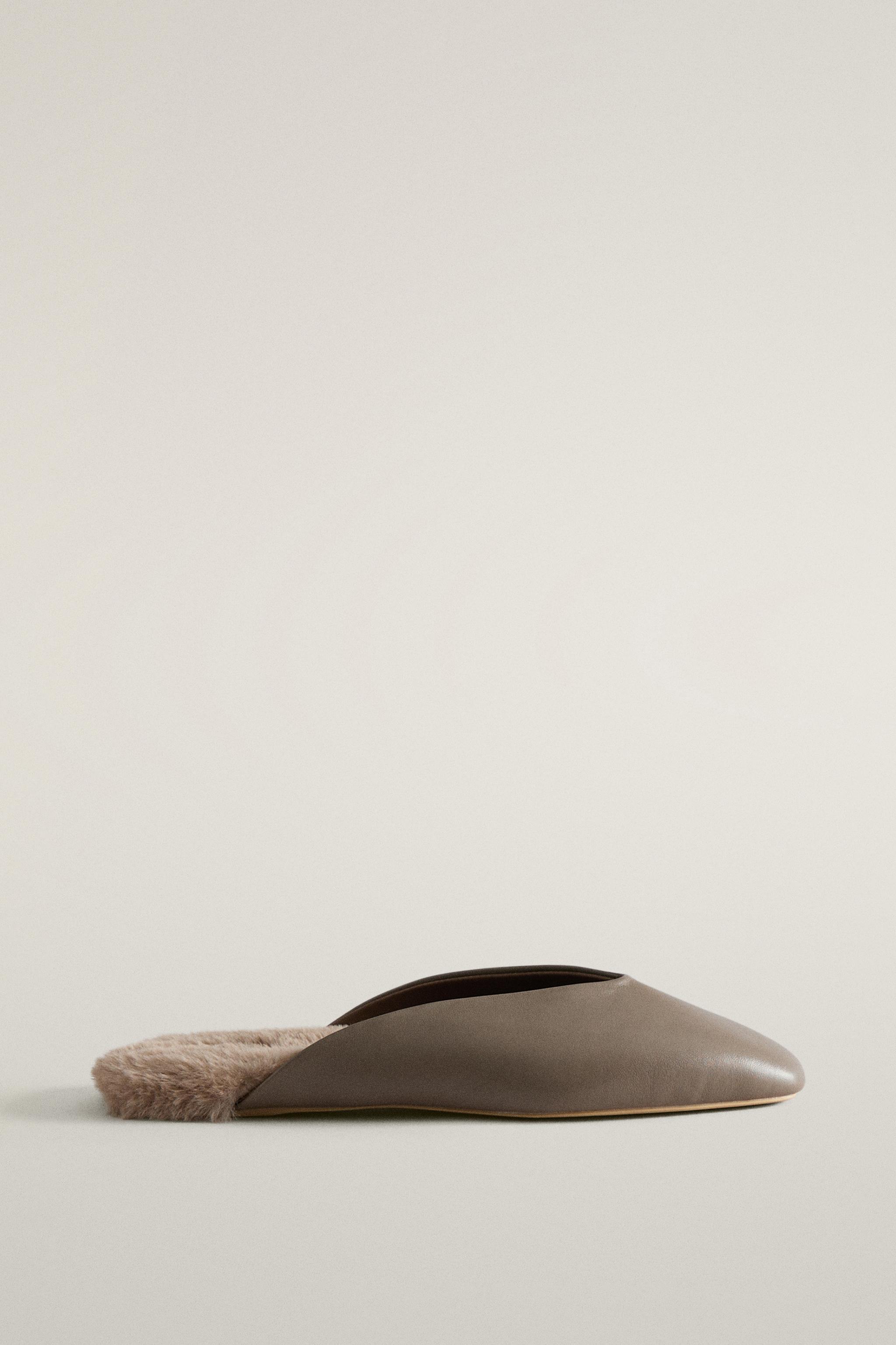 WARM LEATHER MULES