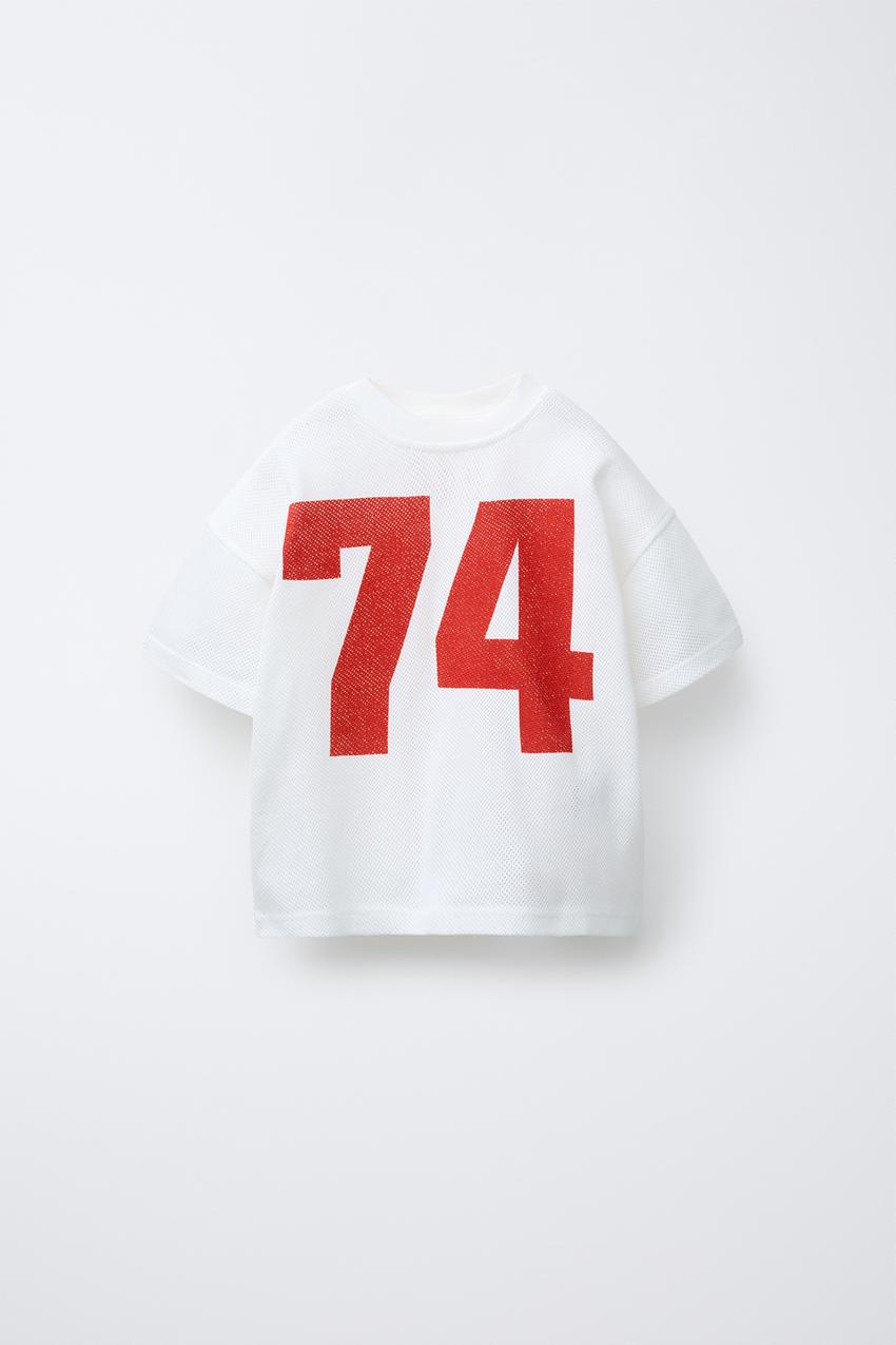 NUMBER MESH GRUNGE T-SHIRT
