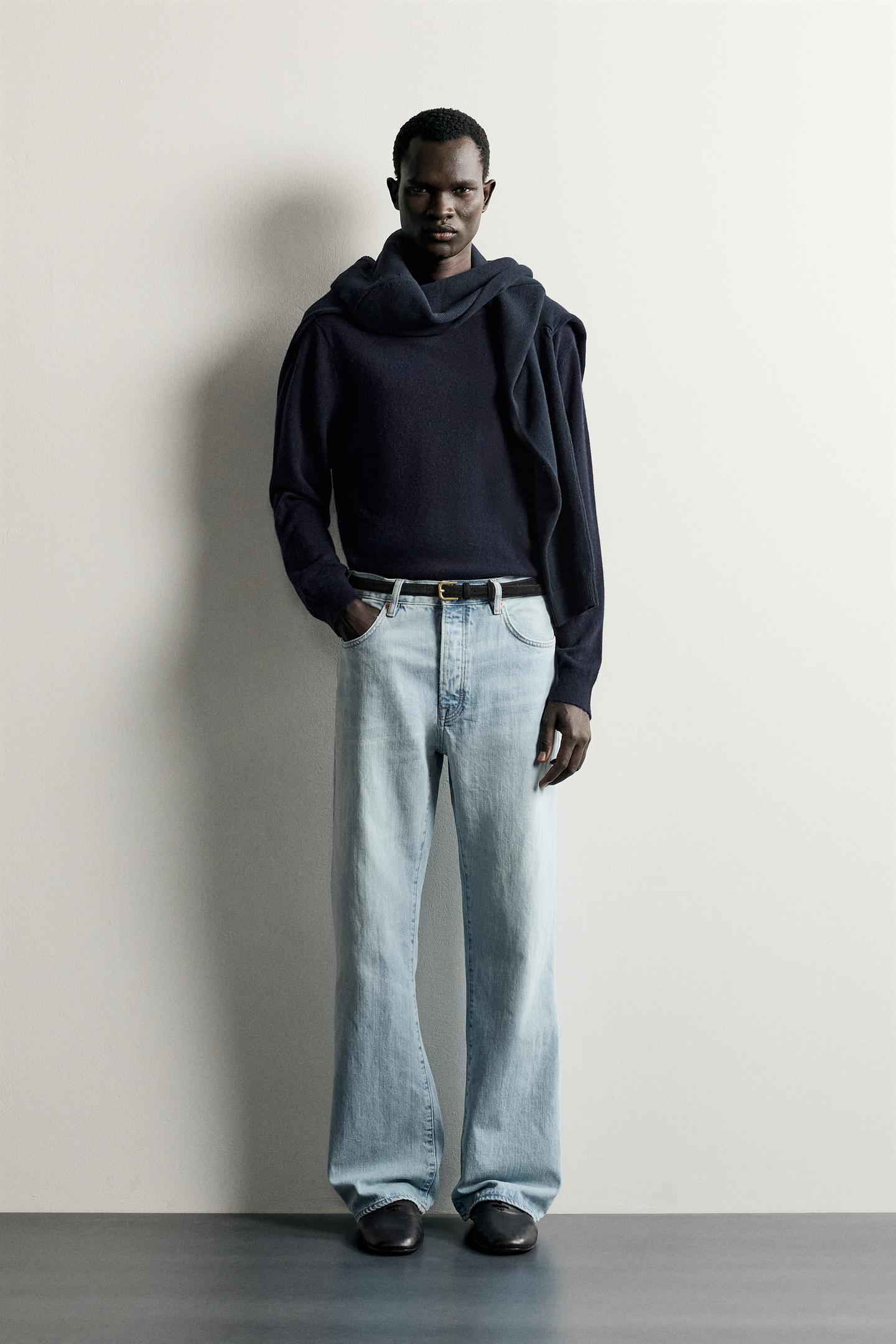 Мужские джинсы Zara Flare Fit, цвет: Синий — фото 1