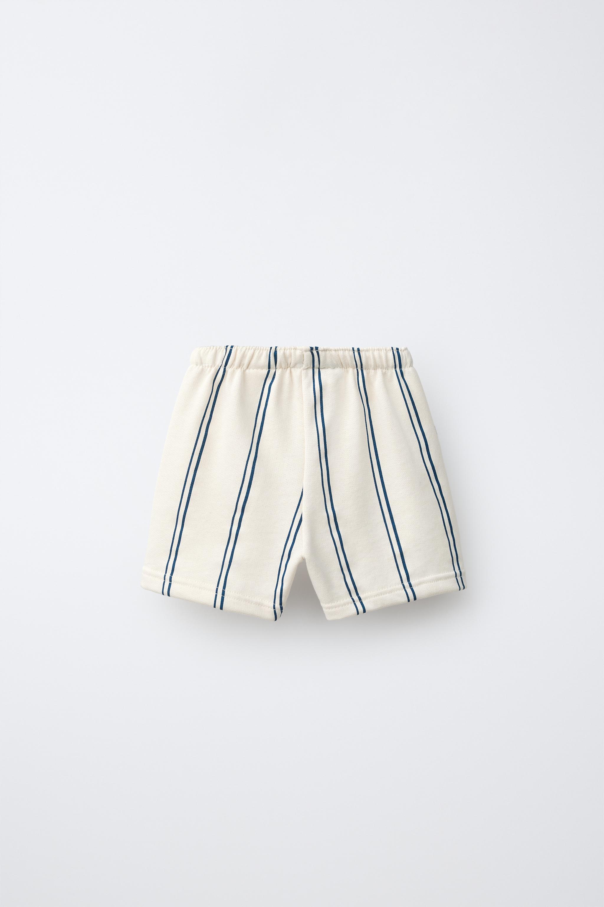 TOY STORY © DISNEY/PIXAR EMBROIDERED STRIPED SHORTS — Ecru (alternate view)