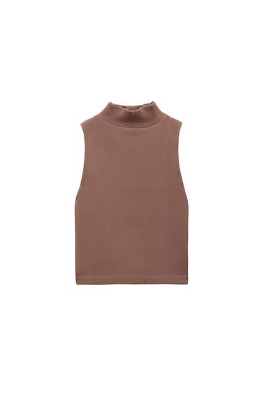SEAMLESS MOCK NECK TOP