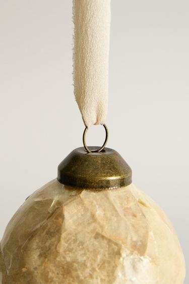 TEXTURED BALL CHRISTMAS TREE DECORATION — White 2