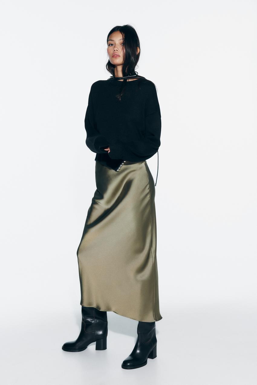 Zara green maxi skirt Clearance