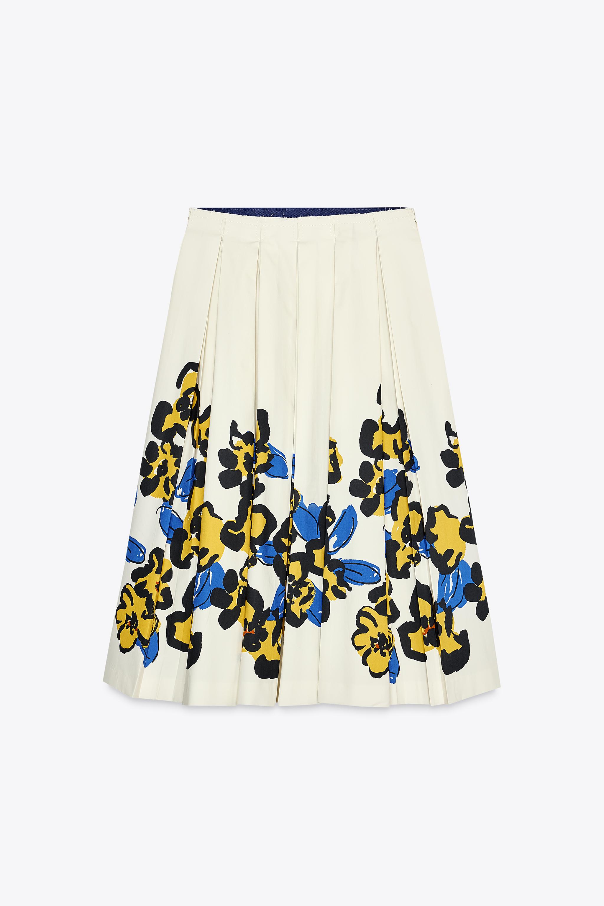 ZW COLLECTION PRINTED PLEATED SKIRT - Printed | ZARA United