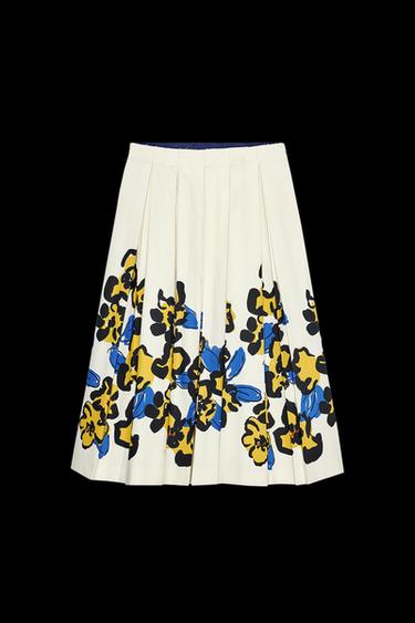 ROCK MIT ZIERFALTEN UND PRINT ZW COLLECTION - Print von Zara