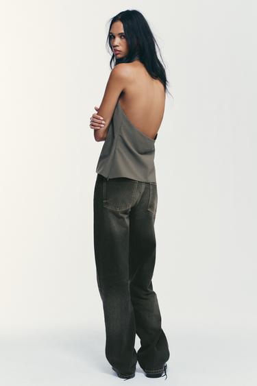 OPEN-BACK HALTER TOP - Greenish by Zara - Image 3