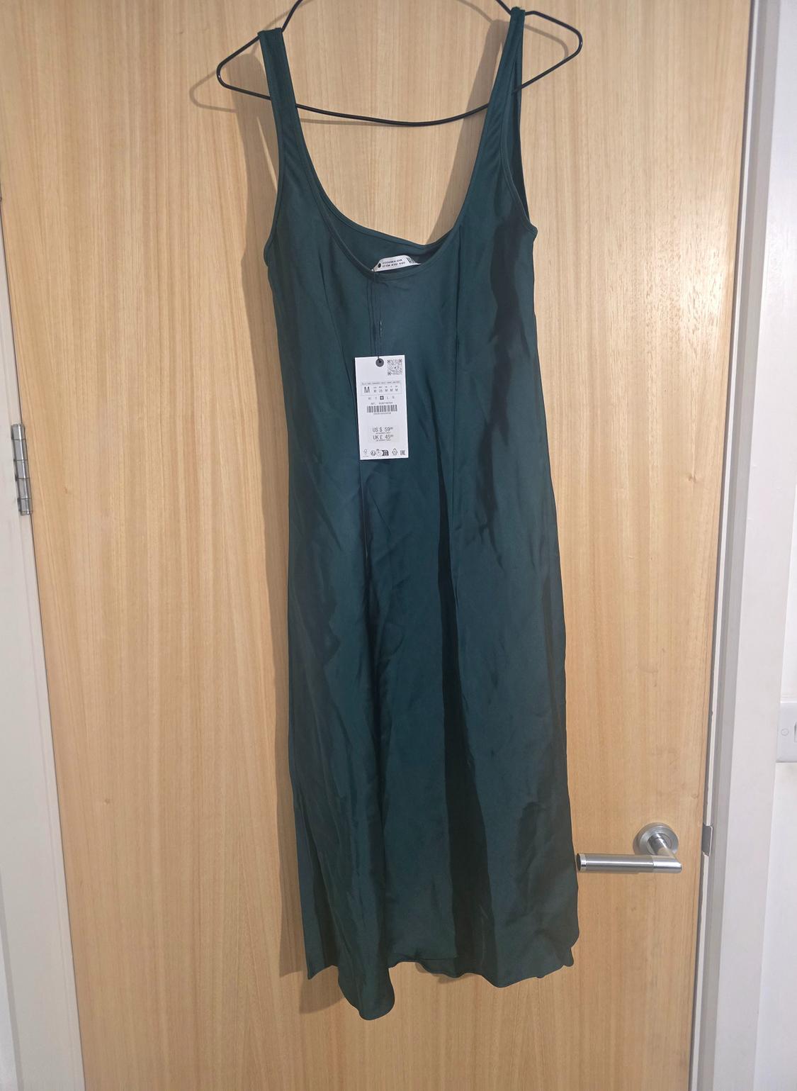 ZW COLLECTION SATIN DRESS WITH SLIT - Image 2